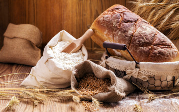 Картинка еда хлеб +выпечка мука