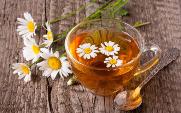 Картинка еда напитки +чай ложка чашка чай ромашки цветы