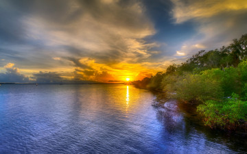 Картинка природа восходы закаты берег закат лето