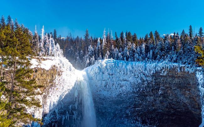 Обои картинки фото природа, водопады, зима, водопад, замерзший