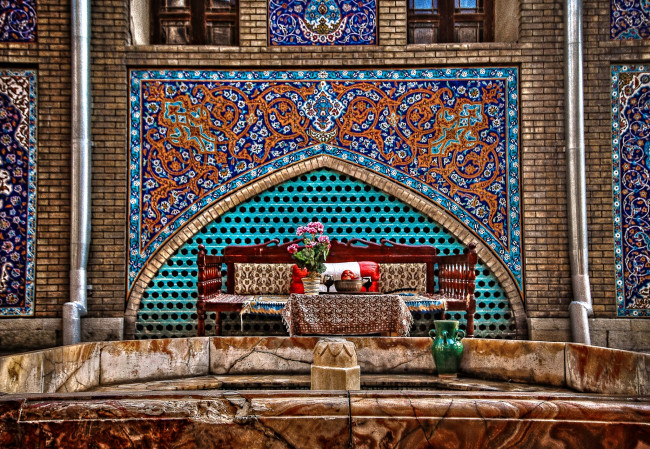 Обои картинки фото города, - мечети,  медресе, цветы, архитектура, иран, история