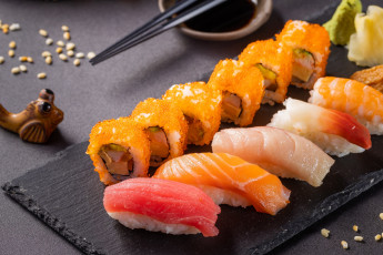 Картинка еда рыба +морепродукты +суши +роллы японская кухня суши роллы ассорти