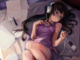Картинка аниме headphones instrumental
