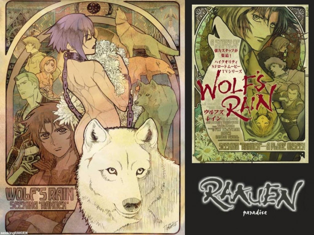Обои картинки фото аниме, wolf`s, rain