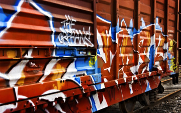 обоя разное, граффити, вагон, поезд