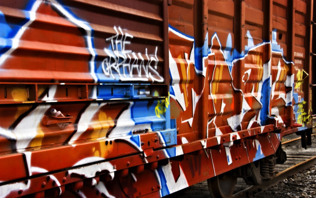 Обои картинки фото разное, граффити, вагон, поезд