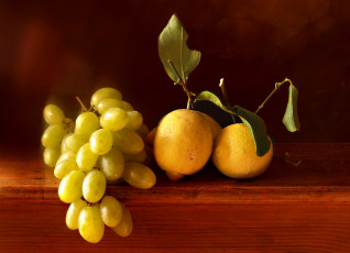 Картинка еда фрукты ягоды лимон виноград