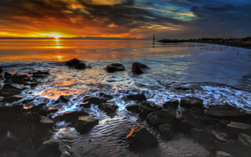 Картинка природа восходы закаты закат камни море