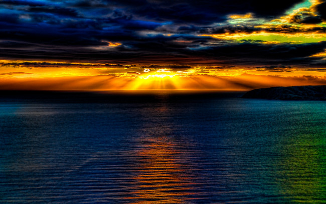 Обои картинки фото sunset, природа, восходы, закаты, свет, океан, тучи