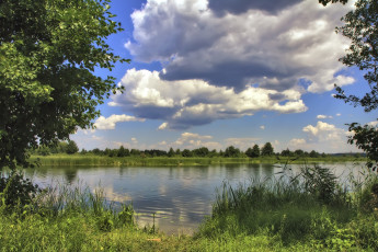 Картинка природа реки озера облака вода