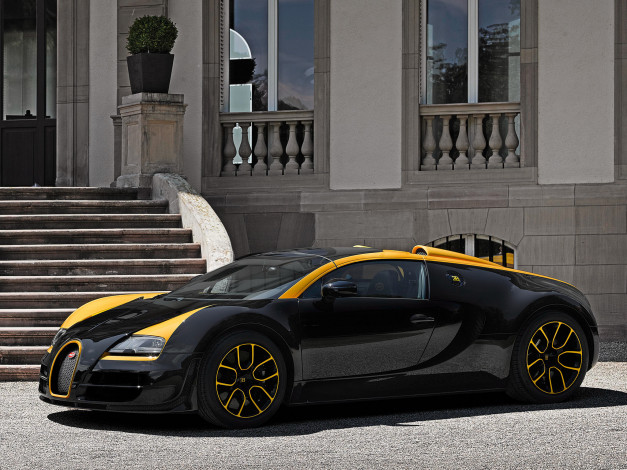 Обои картинки фото автомобили, bugatti, 2014г, one, of, vitesse, roadster, sport, grand, veyron