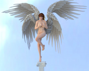 Картинка 3д+графика ангел+ angel девушка взгляд фон ангел