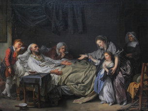 Картинка жан-батист +грез+-+благотворительница рисованное живопись люди кровать пожертвование девочка