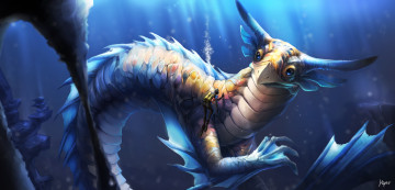 Картинка фэнтези существа подводный мир существо аквалангист