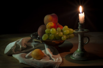 Картинка еда натюрморт фрукты свеча