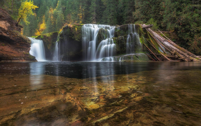 Обои картинки фото природа, водопады, водопад, скалы, деревья
