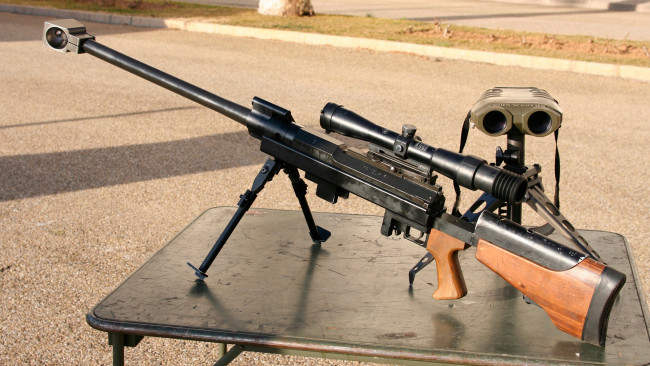 Обои картинки фото оружие, снайперская винтовка, pgm, hecate, ii, французская, крупнокалиберная, снайперская, винтовка