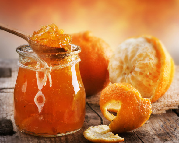 Обои картинки фото еда, мёд, варенье, повидло, джем, мандарины