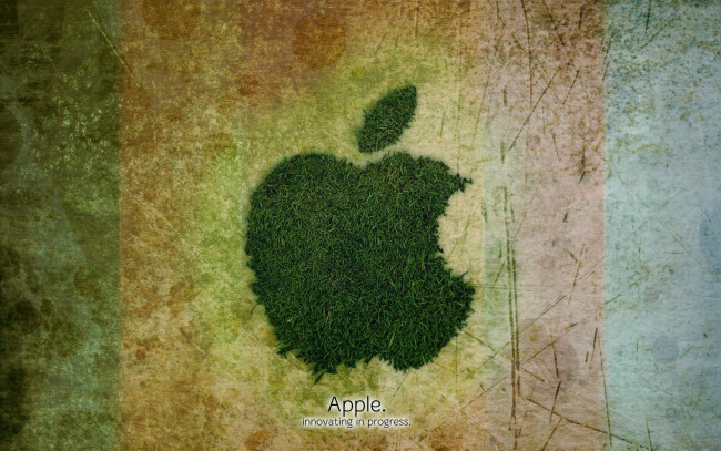 Обои картинки фото компьютеры, apple, яблуко, трава