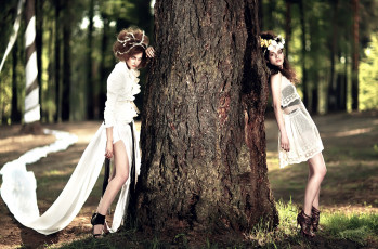 Картинка -Unsort+Брюнетки+Шатенки девушки unsort брюнетки шатенки дерево наряды мода