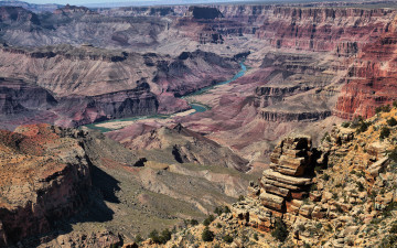 Картинка природа горы river arizona grand canyon rocks