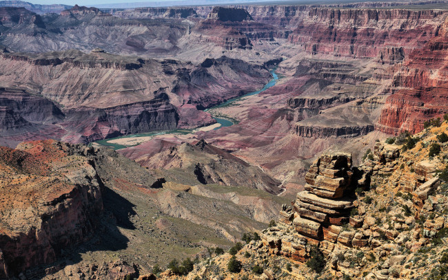 Обои картинки фото природа, горы, river, arizona, grand, canyon, rocks