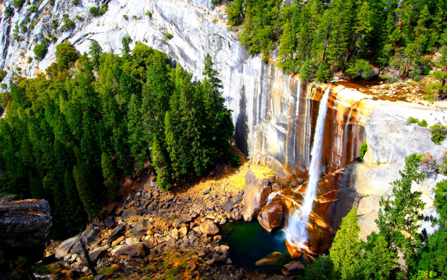 Обои картинки фото rocky, mountain, falls, природа, водопады, горы, водопад, скалы