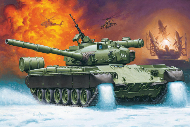 Обои картинки фото рисованные, армия, основной, боевой, танк, т-80, enzo, maio, россия, обт
