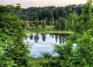 Картинка rouger estonia природа реки озера озеро трава деревья