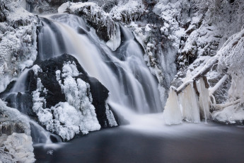 Картинка природа водопады зима лёд водопад