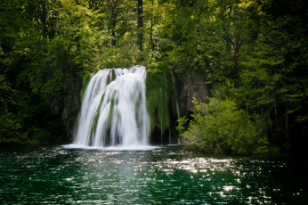 Картинка природа водопады лес озеро водопад