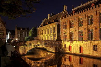 Картинка brugge +belgium города брюгге+ бельгия ночь огни