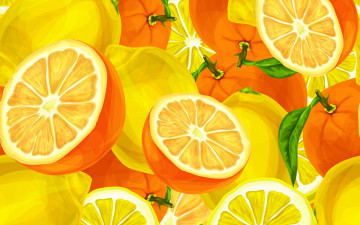 обоя векторная графика, еда , food, цитрус, текстура, апельсины, фон, background, lemons, oranges, лимоны
