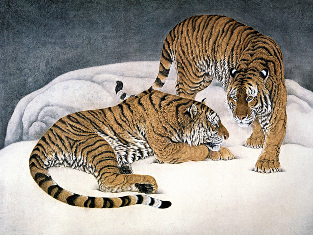 Обои картинки фото рисованные, животные, тигры
