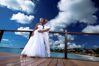 Картинка разное мужчина+женщина тропики невеста жених платье рай свадьба