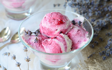 Картинка еда мороженое +десерты десерт лаванда шарики лакомство