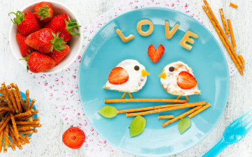 Картинка еда мороженое +десерты valentines day клубника завтрак бутерброды сладкие палочки breakfast