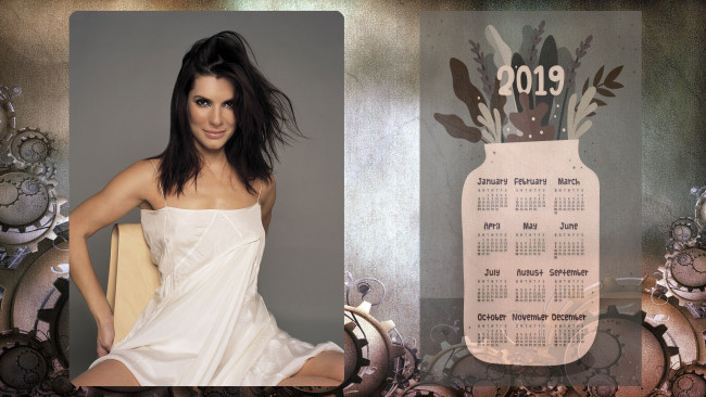 Обои картинки фото календари, знаменитости, улыбка, актриса, взгляд, женщина
