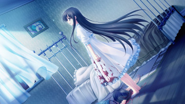 Картинка аниме weapon blood technology девочка кровь