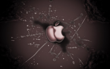 Картинка компьютеры apple яблоко логотип брызги