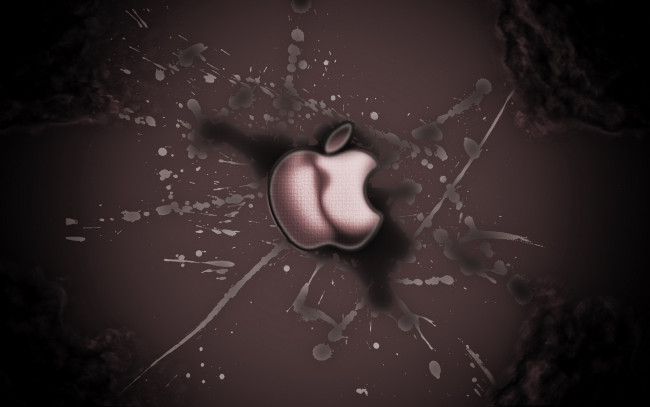 Обои картинки фото компьютеры, apple, яблоко, логотип, брызги