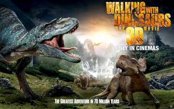 обоя walking, with, dinosaurs, 3d, кино, фильмы, прогулки, с, динозаврами
