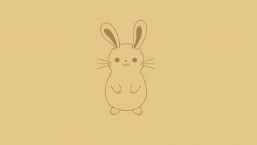 Картинка рисованное минимализм заяц светлый фон rabbit кролик