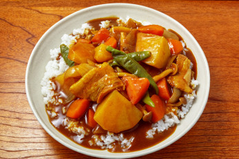 Картинка еда вторые+блюда соус овощи рис