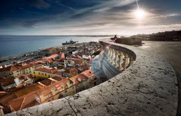 Картинка portugal`s+valhalla города -+пейзажи утро городок побережье