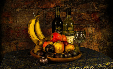 Картинка еда натюрморт вино фрукты
