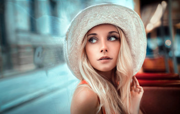 Картинка девушки -unsort+ лица +портреты лето шляпа взгляд блондинка девушка lods franck