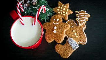 Картинка праздничные угощения молоко печенье