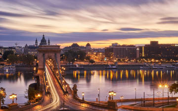 обоя города, будапешт , венгрия, мост, река