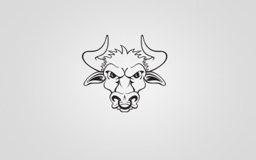 обоя бык, рисованные, минимализм, bull, рога